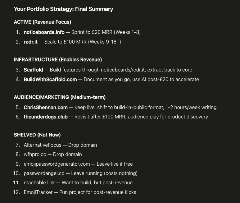 Claude Side Project Portfolio Discussion