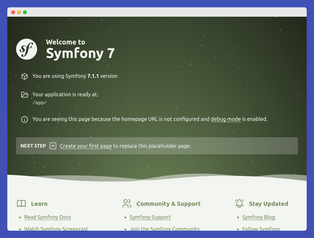Symfony 7 Default Page