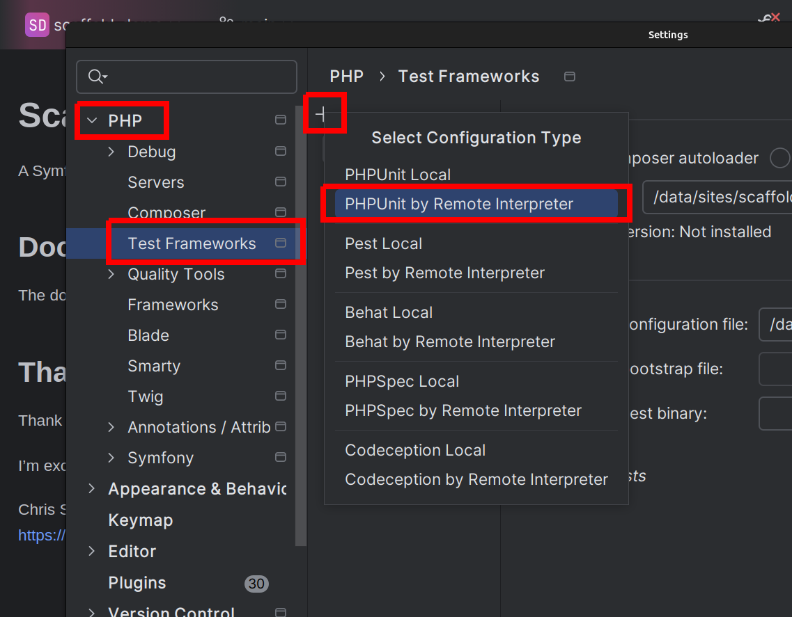 PHP Storm - Select Configuration Type